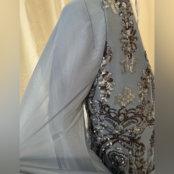 R&M RICHARDS Drape Back Sequin Embellished Gown - Picture 12 of 16